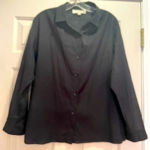 Loft Small Black button down cotton shirt